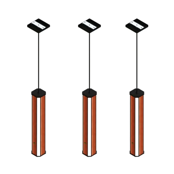 Pendente Led Esmeralda Canto 36w 4000lm Bivolt Madeira Maciça - Imagem 5