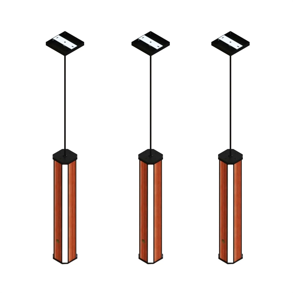 Pendente Led Esmeralda Canto 36w 4000lm Bivolt Madeira Maciça