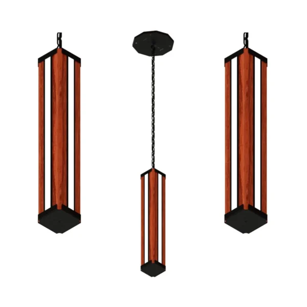 Pendente Led Esmeralda Centro 36w 4000lm Bivolt Madeira Maciça
