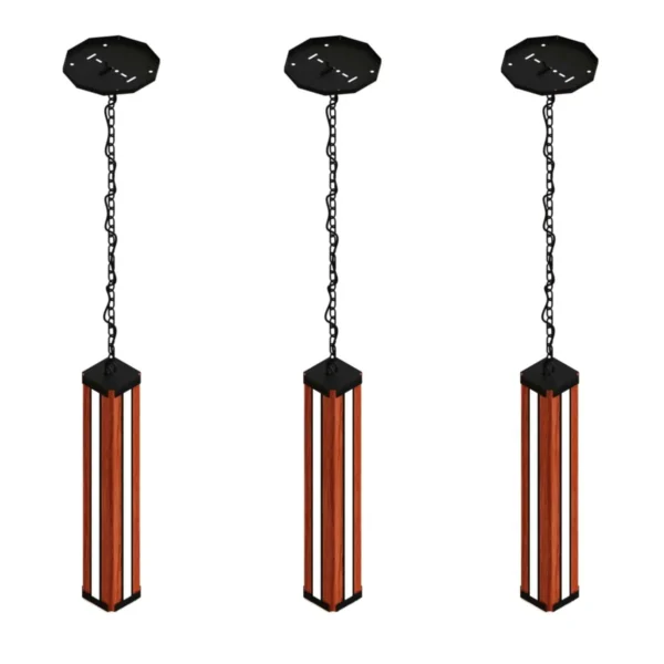 Pendente Led Esmeralda Centro 36w 4000lm Bivolt Madeira Maciça - Imagem 3