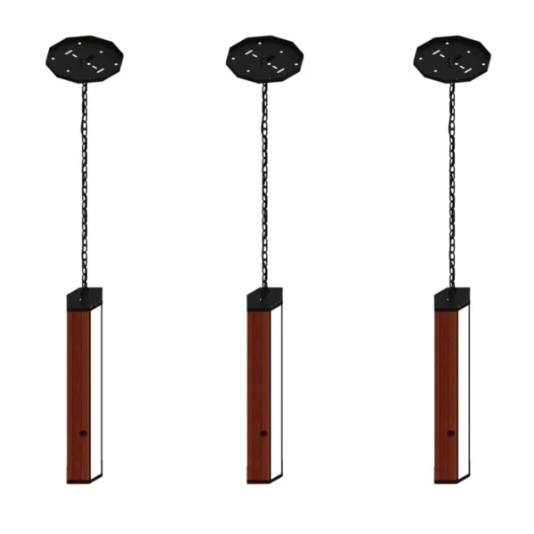 Pendente Led Havaí 36w 4000lm Bivolt Madeira Maciça - Imagem 4