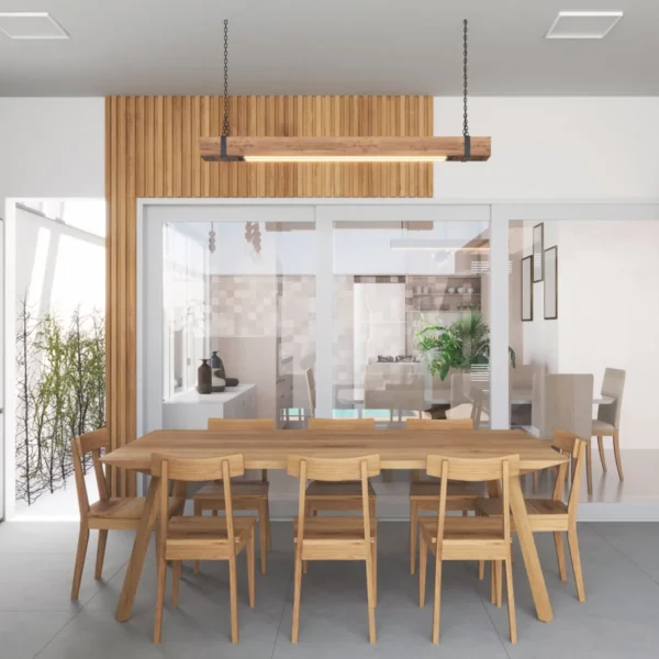 Pendente Led Pólux 48w 4800lm Bivolt Madeira Maciça - Imagem 4