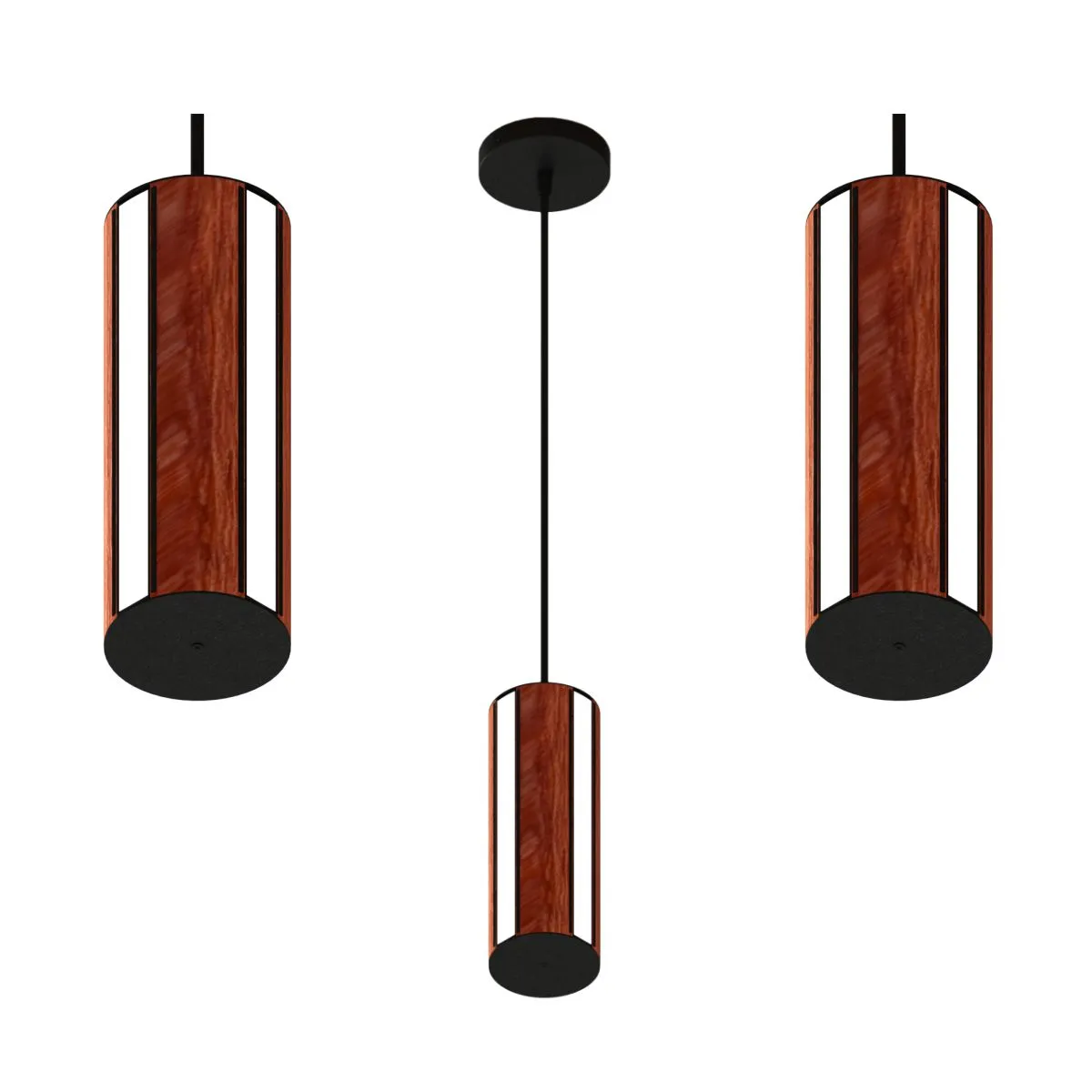 Pendente Led Tóquio 18w 2000lm Bivolt Madeira Maciça