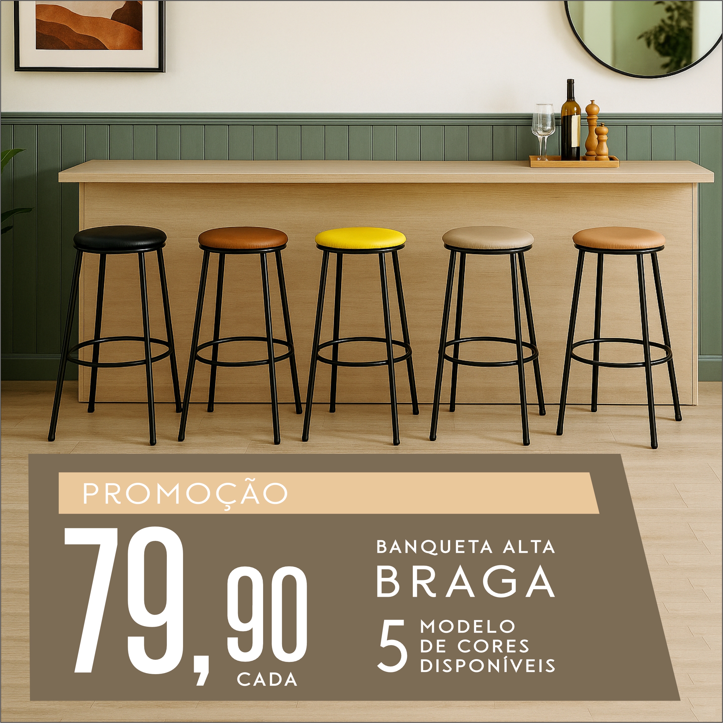 Banqueta Alta Braga
