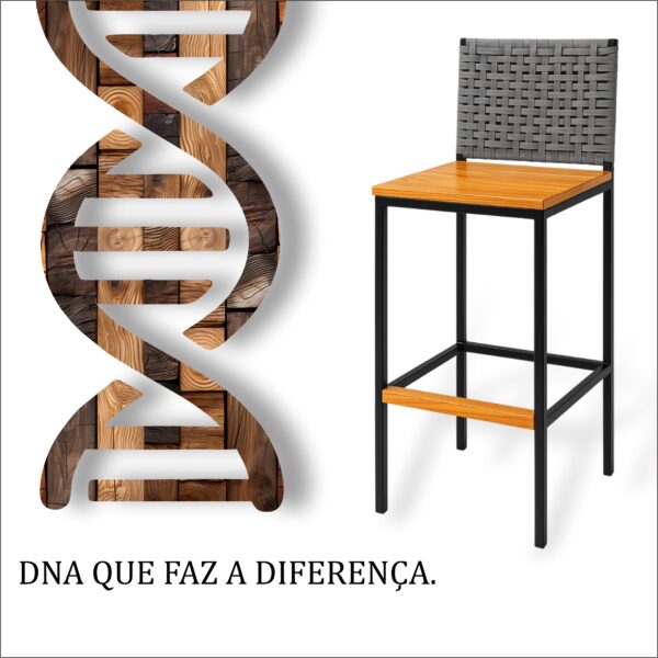 Banqueta Elite Corda Náutica Cinza - Imagem 5