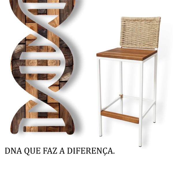 Banqueta Grécia Branca Junco Areia - Imagem 5