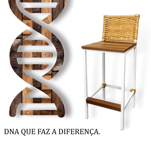 Banqueta Grécia Branca Junco Bananeira - Imagem 5