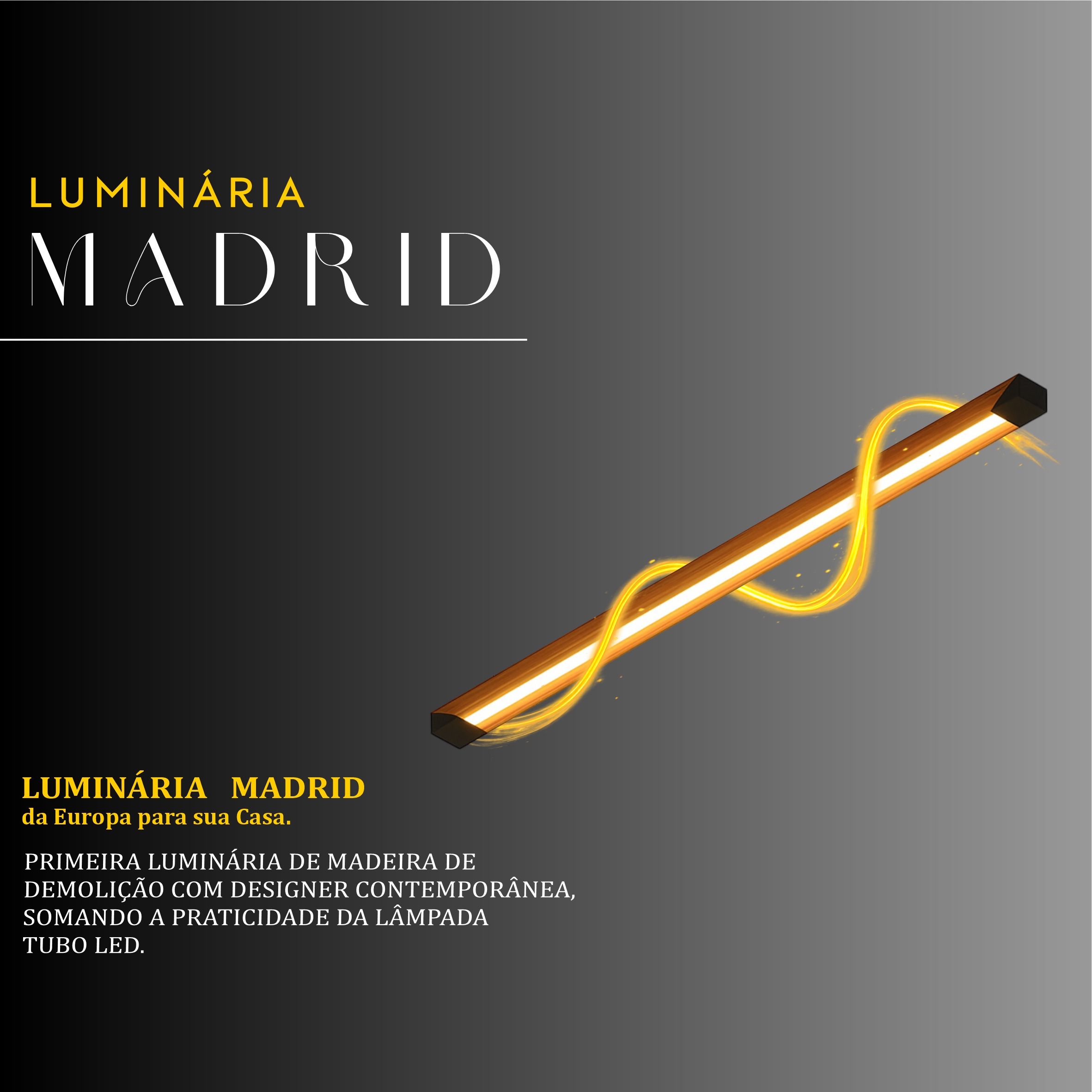 Luminária Madrid Led Tubular