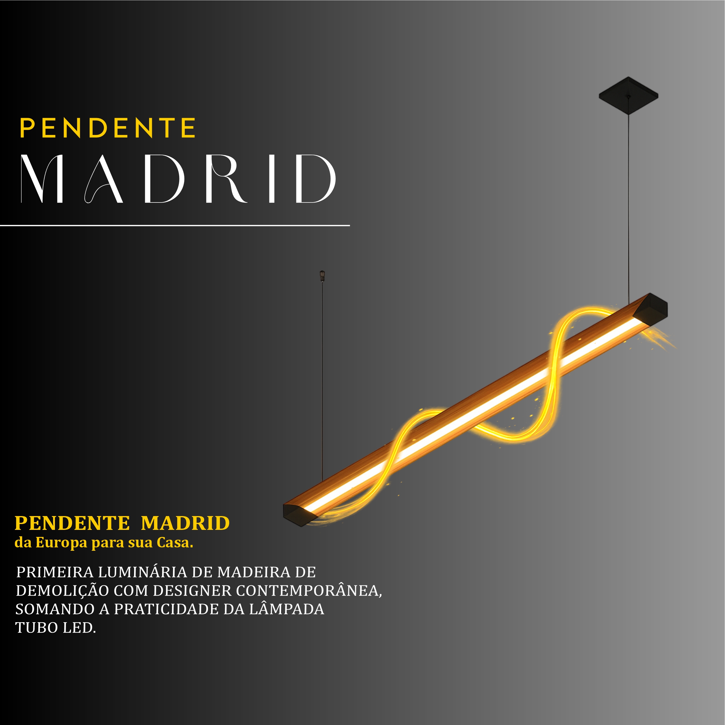 Pendente Madrid Led Tubular