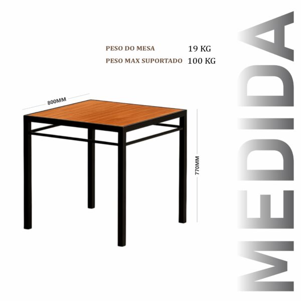 Mesa Sofia de Aço com Madeira Maciça Rústica de Demolição - Imagem 3