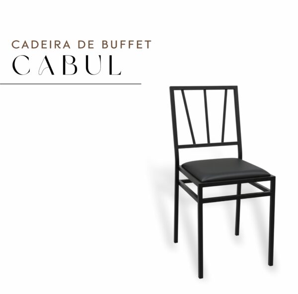 Cadeira Buffet Cabul de Aço com Corino