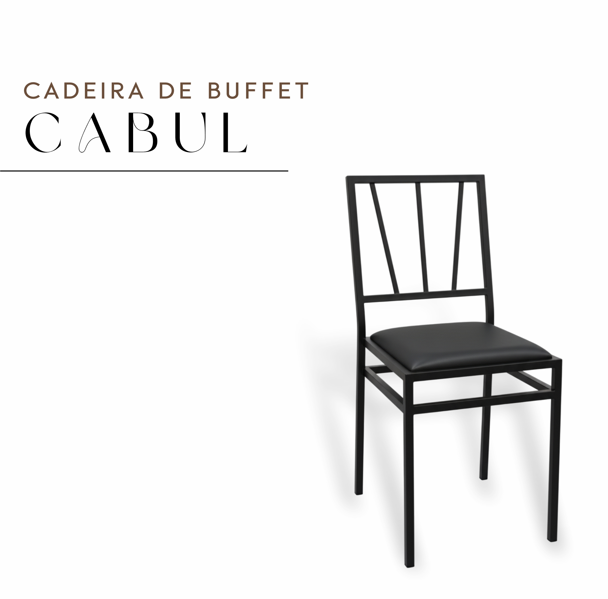 Cadeira Buffet Cabul de Aço com Corino