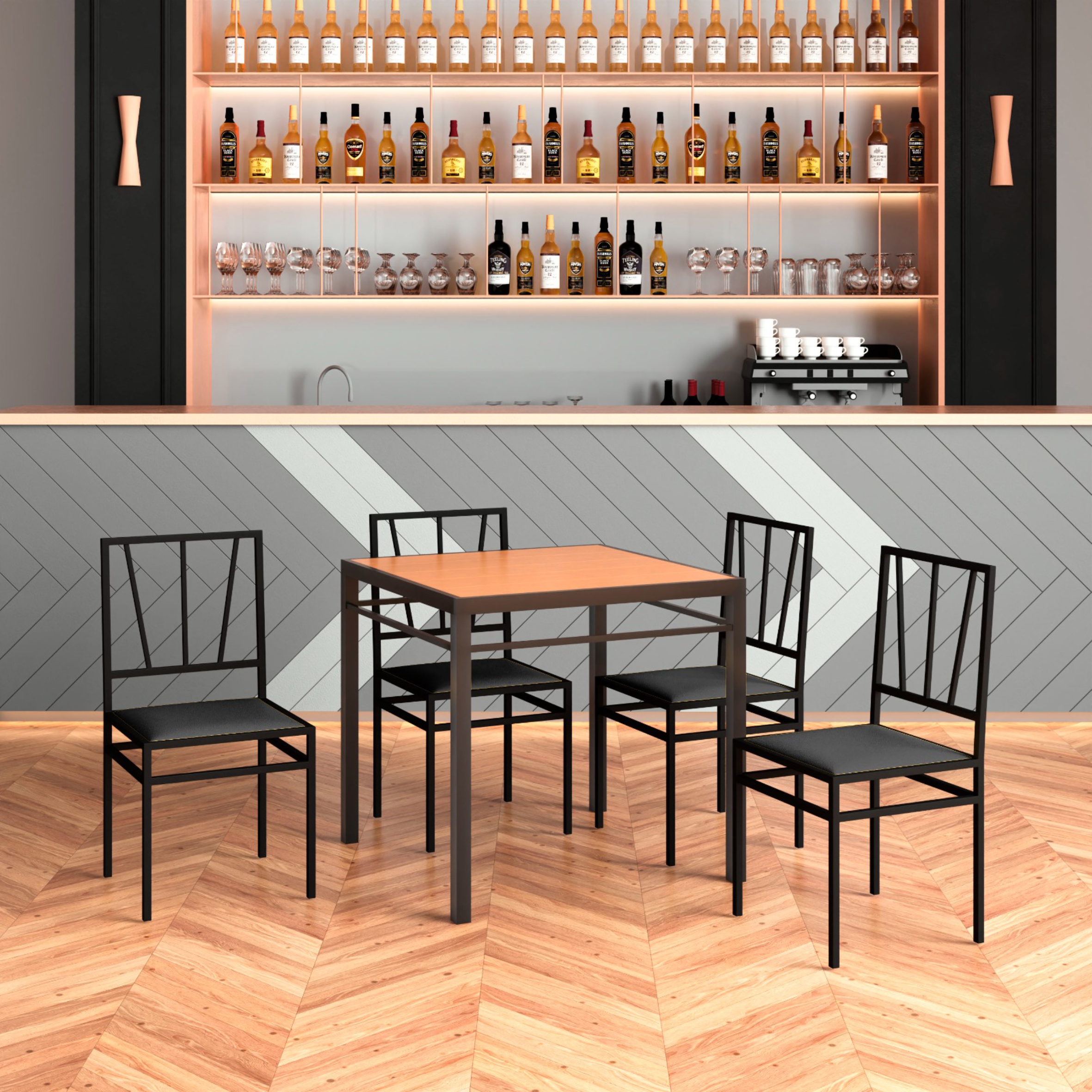 Cadeira Buffet Cabul de Aço com Corino