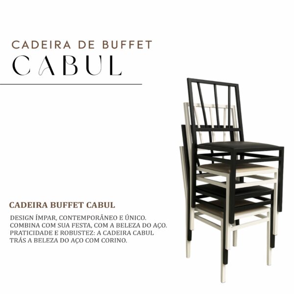 Cadeira Buffet Cabul de Aço com Corino - Imagem 2