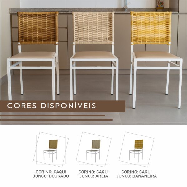 Cadeira Buffet Damasco de Aço com Junco - Imagem 5
