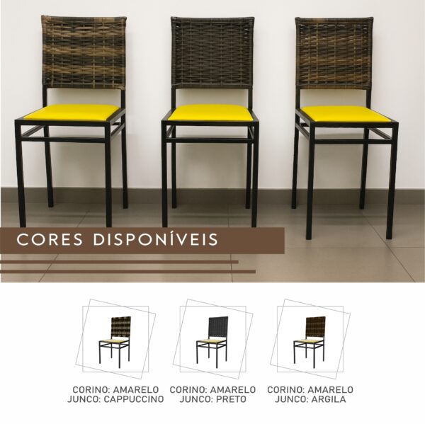 Cadeira Buffet Damasco de Aço com Junco - Imagem 6