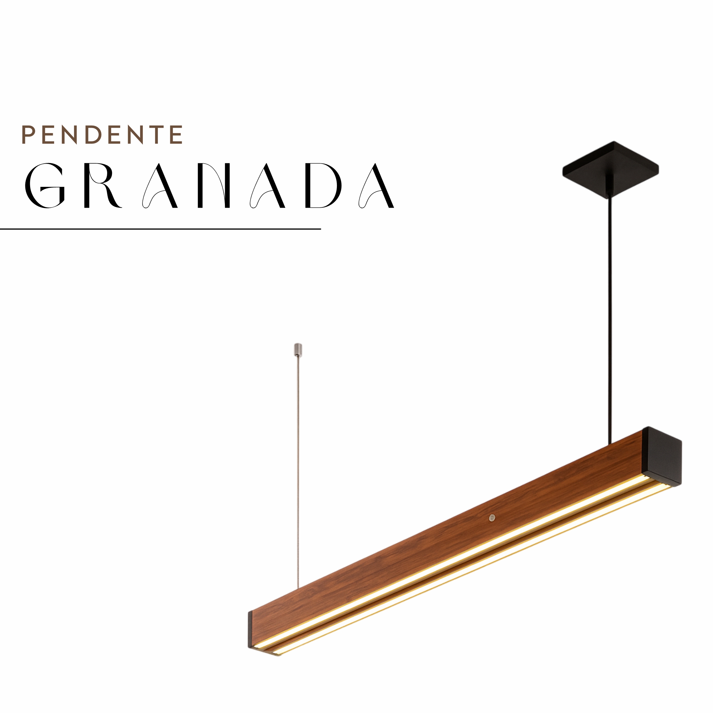 Pendente Led Granada 36w 4000lm Bivolt de Madeira Maciça Rústica de Demolição