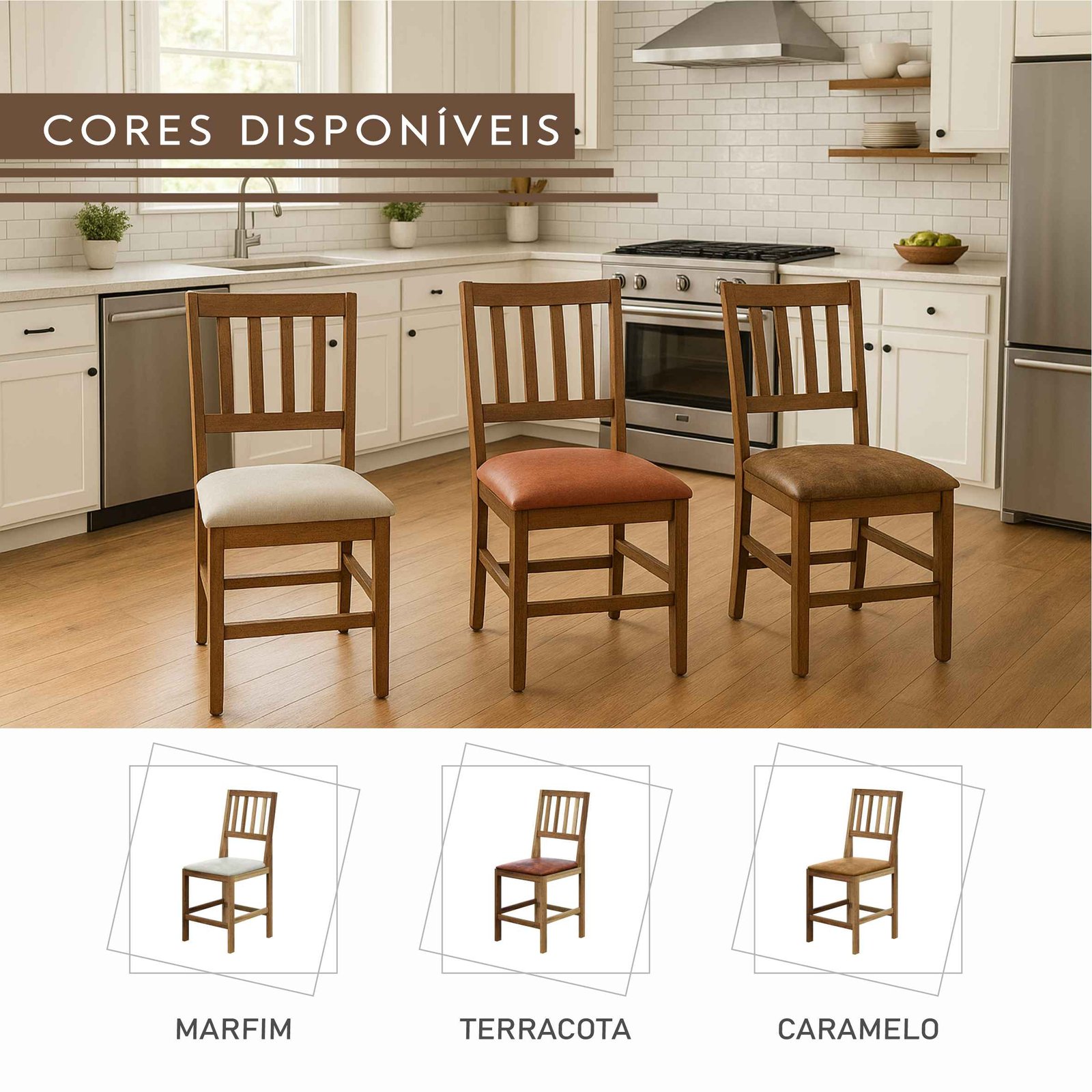 Cadeira San Marino de Madeira Maciça de Demolição Assento de Courvin Almofadado