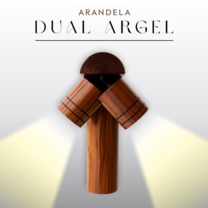 Arandela Dual Argel com Spot 2x7W 700LM BIV 3000K Madeira Maciça Rústica de Demolição