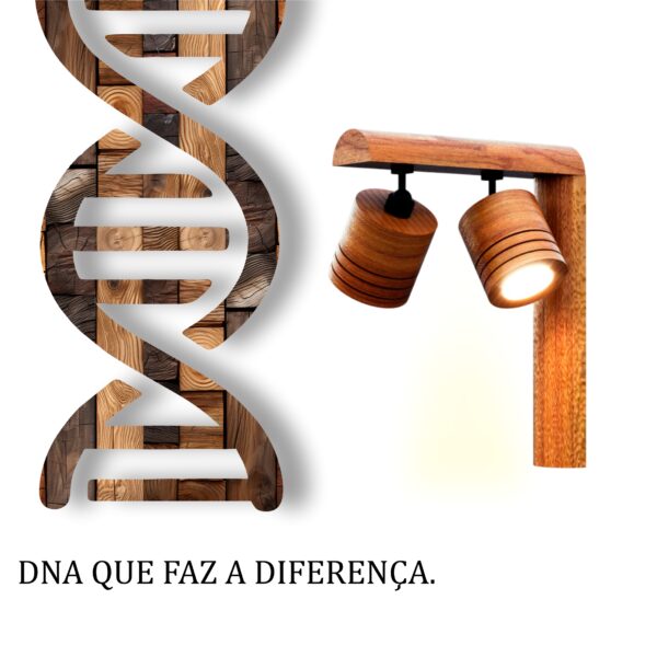 Arandela Dual Argel com Spot 2x7W 700LM BIV 3000K Madeira Maciça Rústica de Demolição - Imagem 5