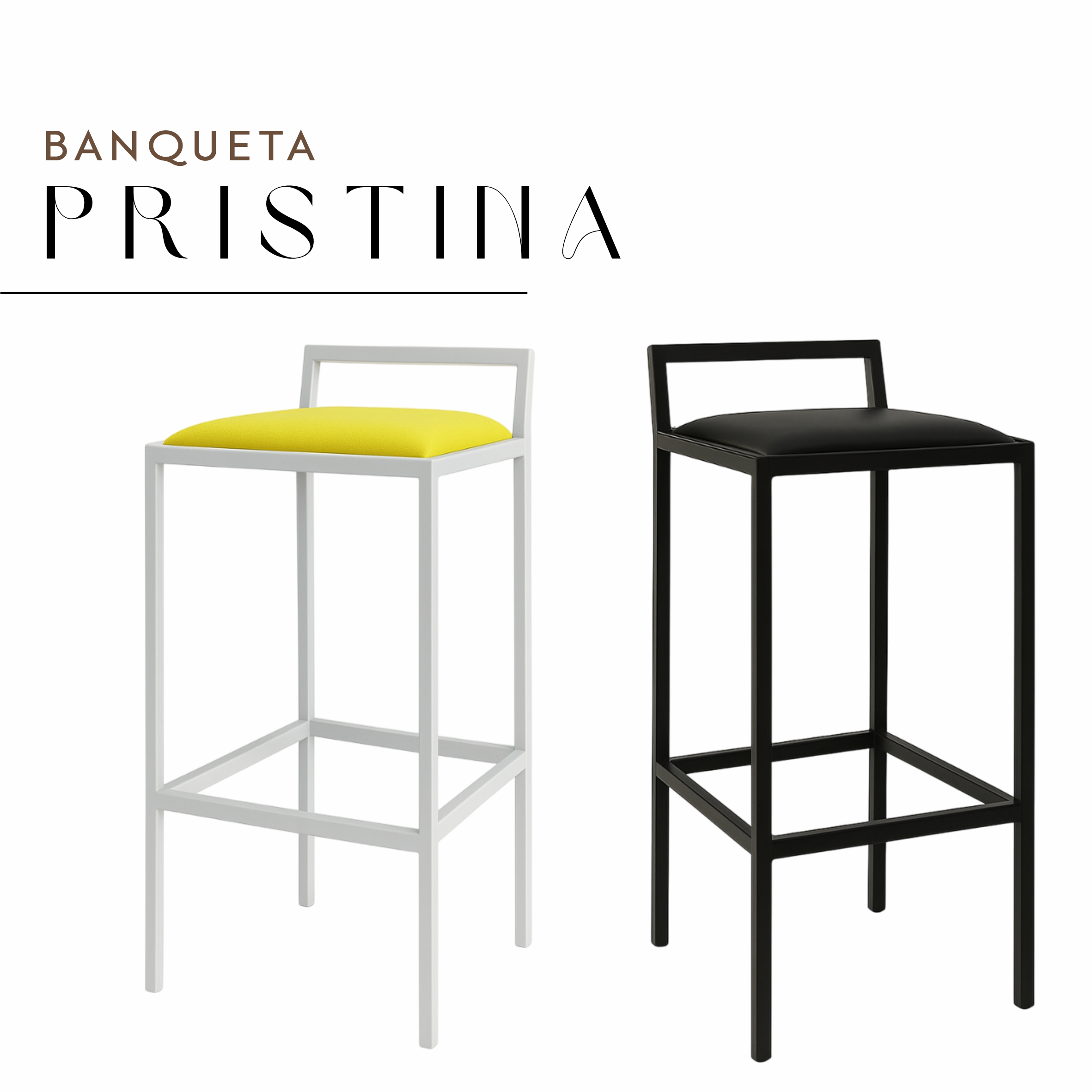 Banqueta Pristina de Aço com Pintura Eletrostática