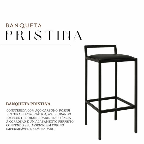 Banqueta Pristina de Aço com Pintura Eletrostática - Imagem 2