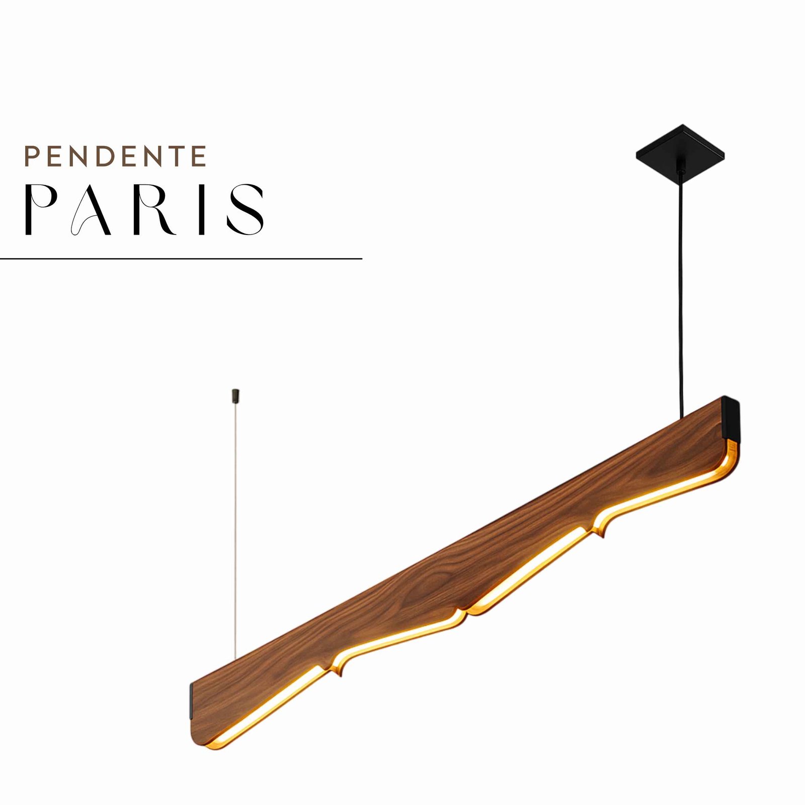 Pendente Led Paris 24w 2800lm Bivolt de Madeira Maciça Rústica de Demolição