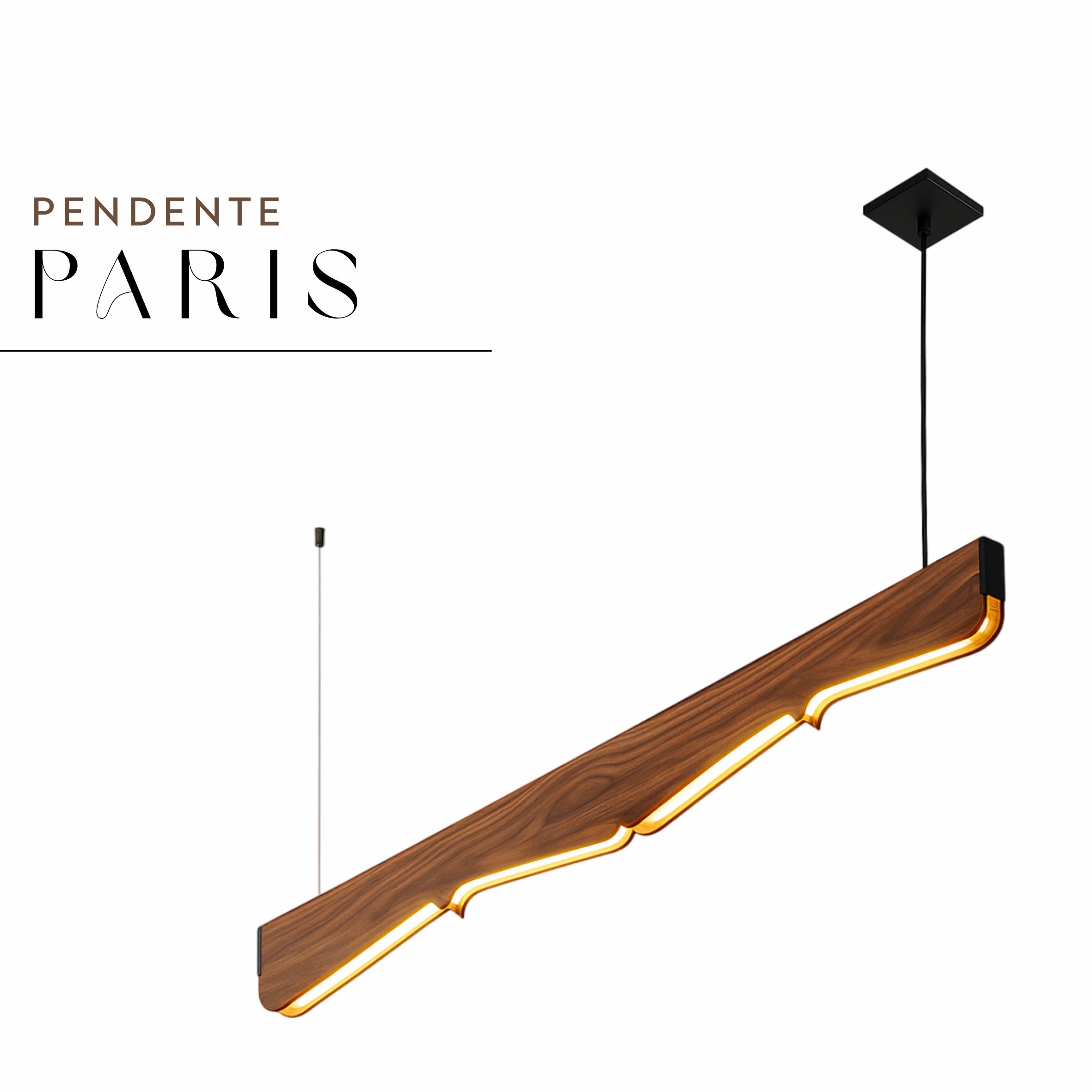 Pendente Led Paris 24w 2800lm Bivolt de Madeira Maciça Rústica de Demolição