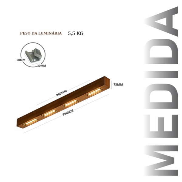 Luminária Perseu 40w Bivolt de Madeira Maciça Rústica de Demolição - Imagem 3