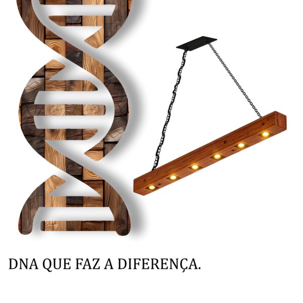 Pendente Perseu Corrente 12w Bivolt de Madeira Maciça Rústica de Demolição - Imagem 5