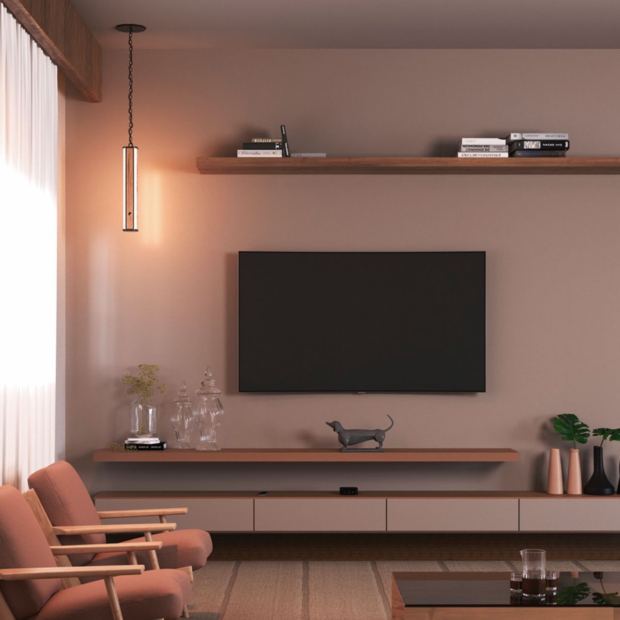 Pendente Led Esmeralda Canto Corrente 36w 4000lm Bivolt de Madeira Maciça Rústica de Demolição