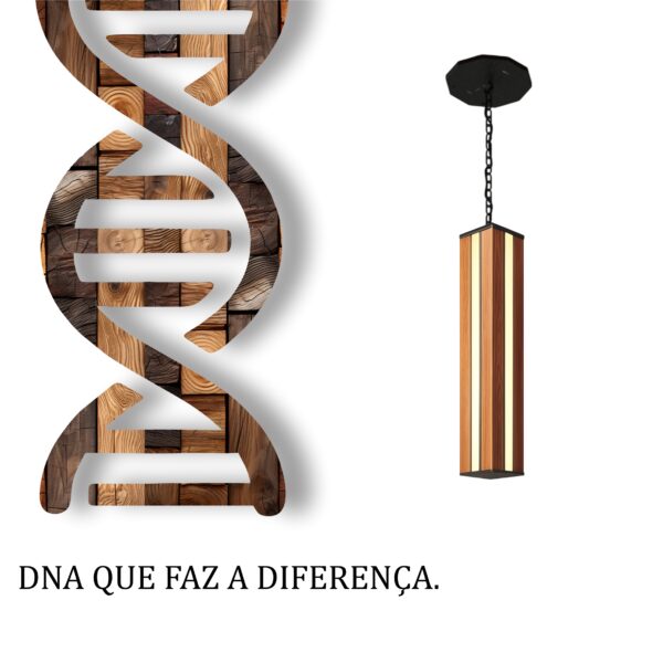 Pendente Led Esmeralda Centro Corrente 36w 4000lm Bivolt de Madeira Maciça Rústica de Demolição - Imagem 5