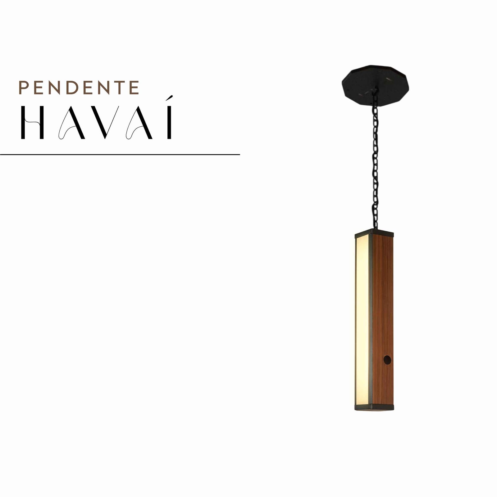 Pendente Led Havaí Cabo Corrente 36w 4000lm Bivolt de Madeira Maciça Rústica de Demolição
