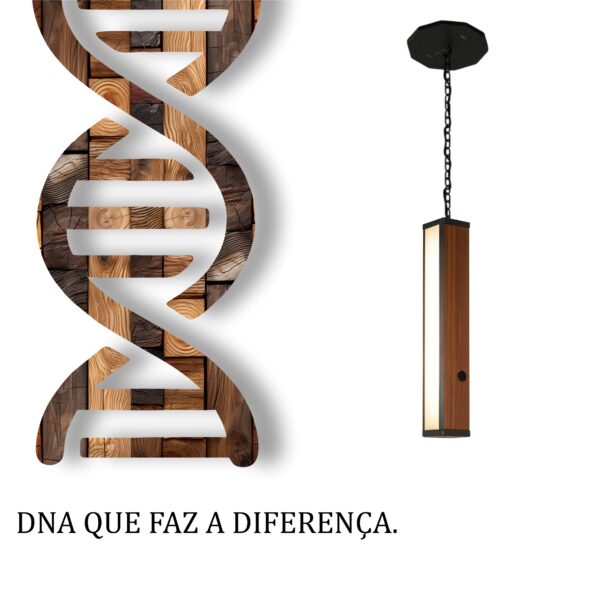 Pendente Led Havaí Cabo Corrente 36w 4000lm Bivolt de Madeira Maciça Rústica de Demolição - Imagem 5