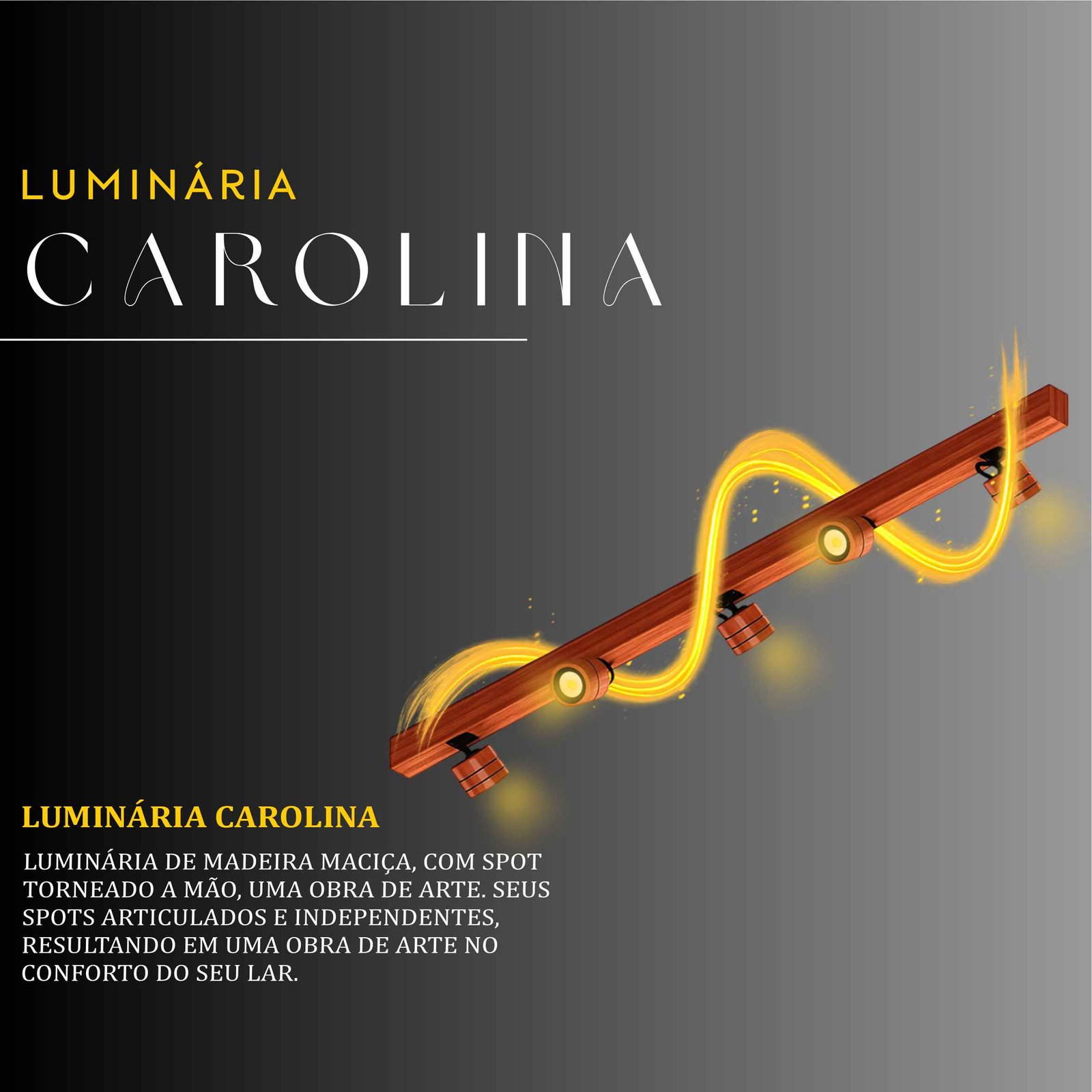 Luminária Led Granada 36w 4000lm Bivolt de Madeira Maciça Rústica de Demolição