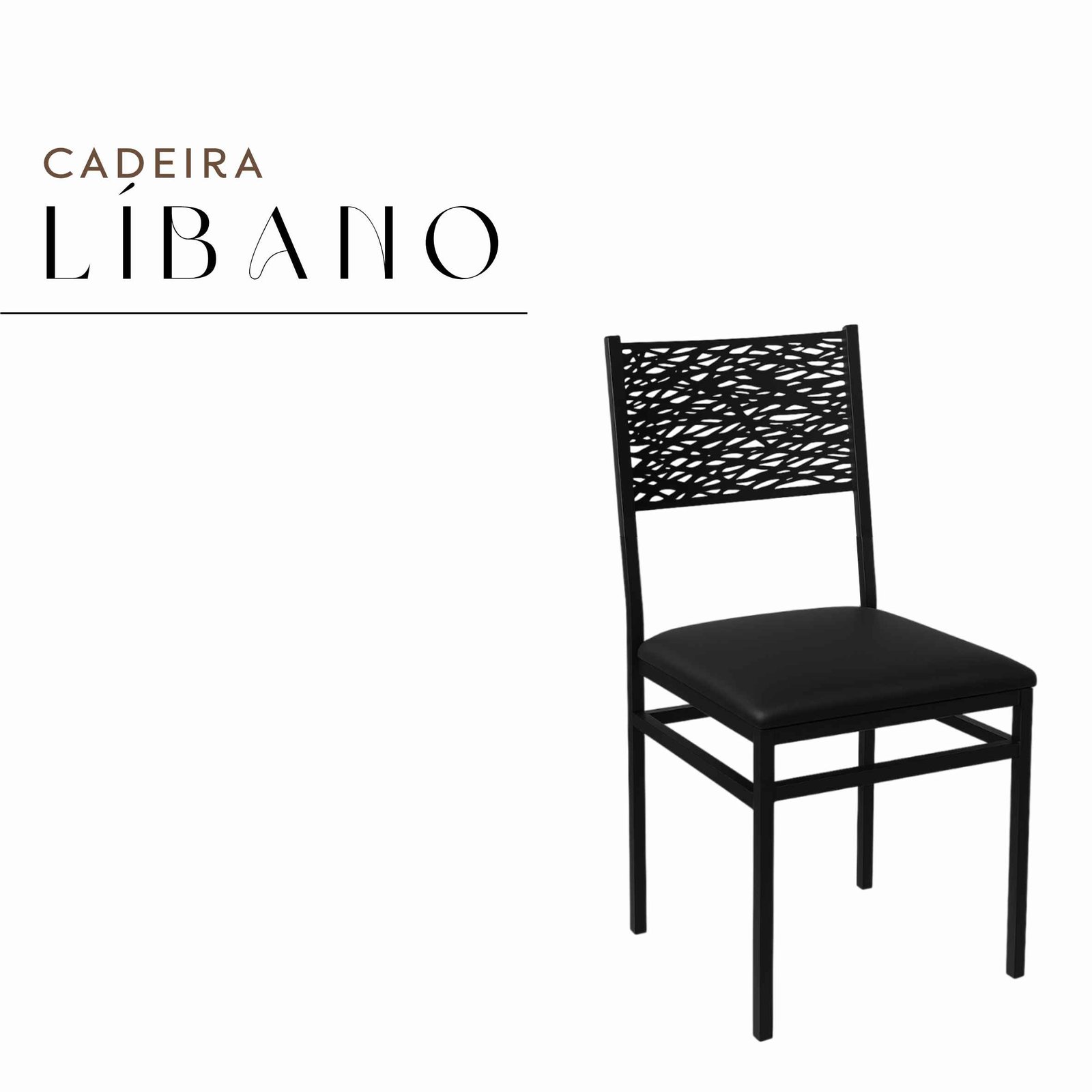 Cadeira Líbano em Aço com pintura Eletrostática Assento em Corino