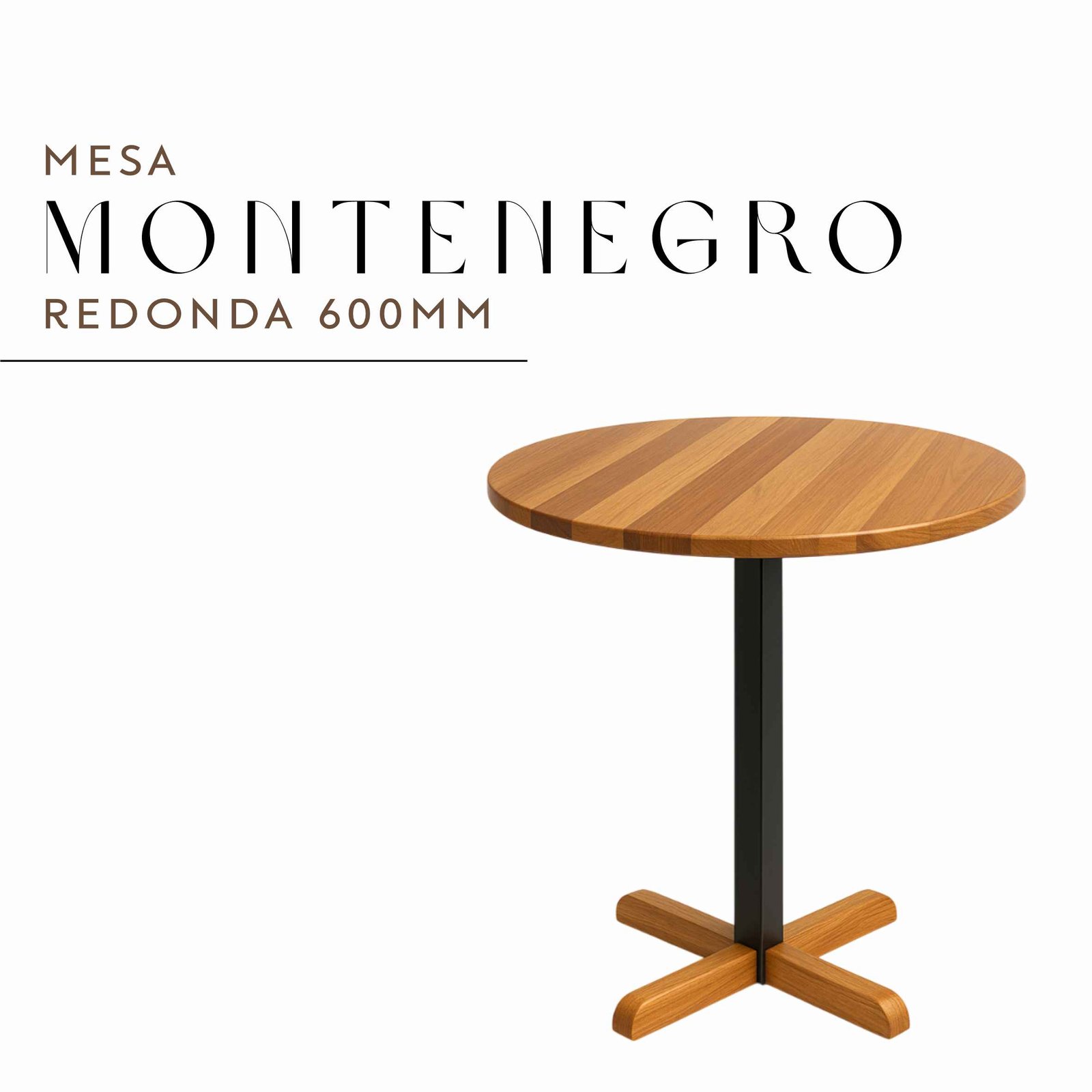Mesa Montenegro Redonda 600mm de Diâmetro Madeira de Demolição