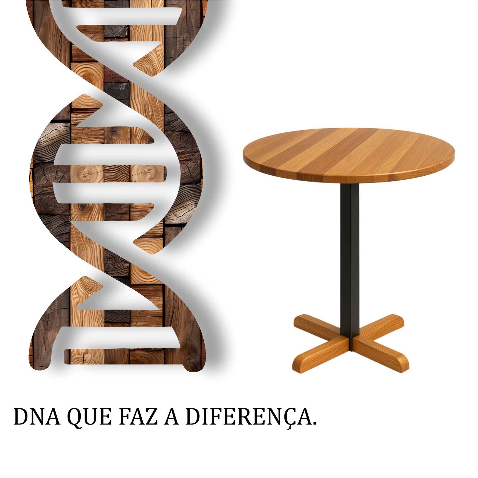Mesa Montenegro Redonda 600mm de Diâmetro Madeira de Demolição - Imagem 5
