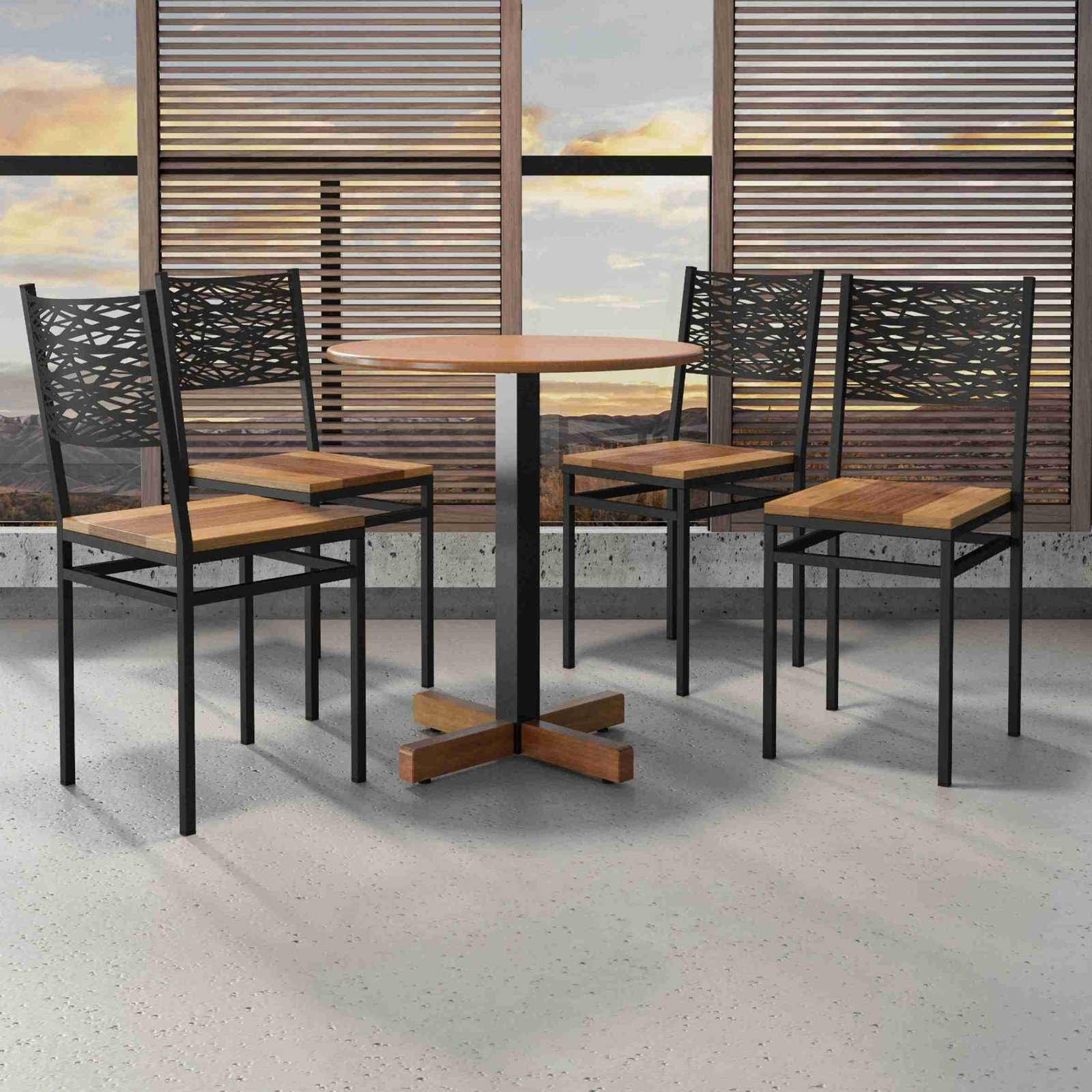 Mesa Montenegro Redonda 600mm de Diâmetro Madeira de Demolição