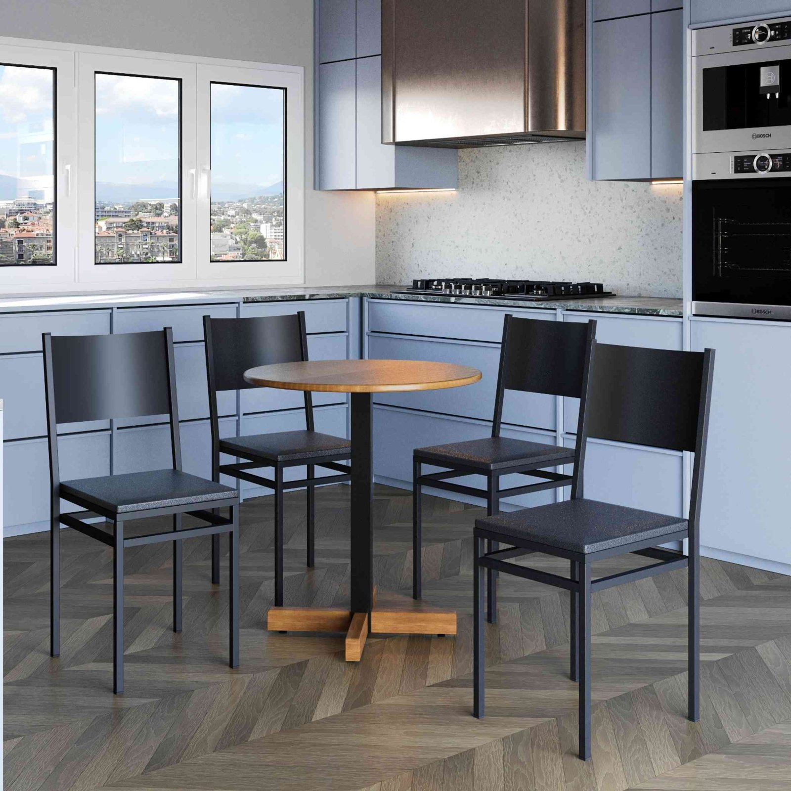 Mesa Montenegro Redonda 600mm de Diâmetro Madeira de Demolição - Imagem 8