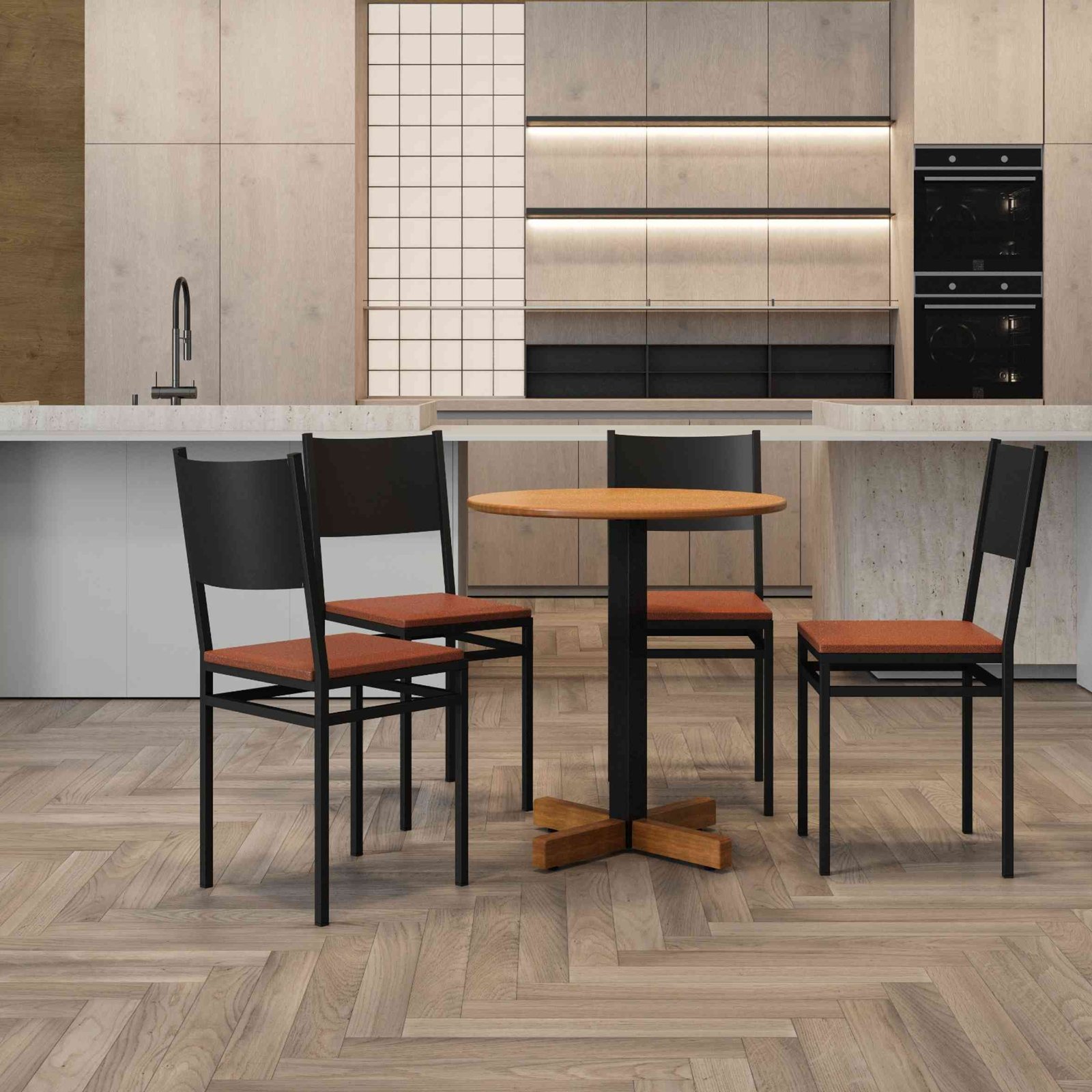 Mesa Montenegro Redonda 600mm de Diâmetro Madeira de Demolição - Imagem 6