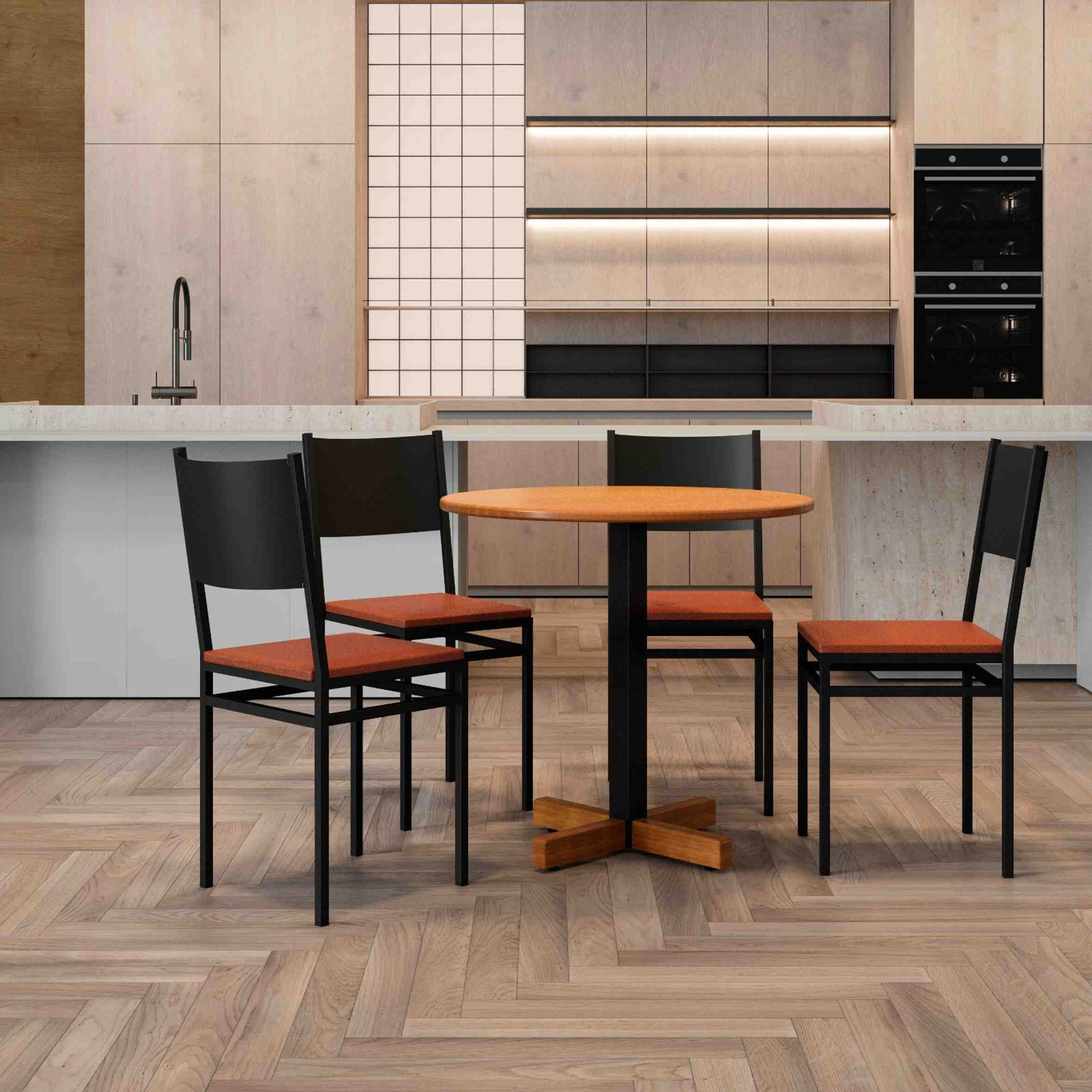 Mesa Montenegro Redonda 800mm de Diâmetro Madeira Maciça de Demolição