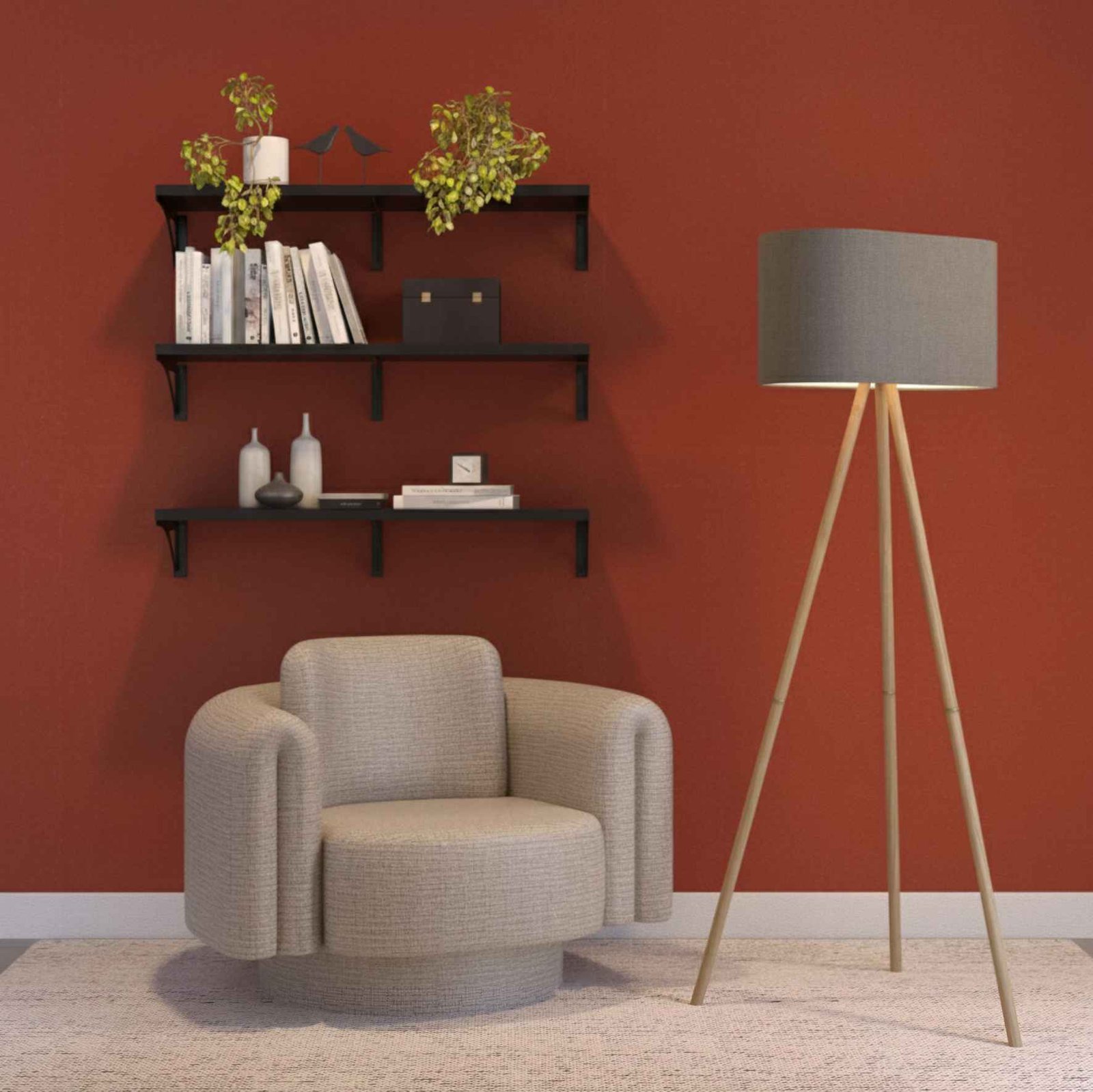 Prateleira Andorra Aço Com Pintura Eletrostática Cor Preto 980x300mm