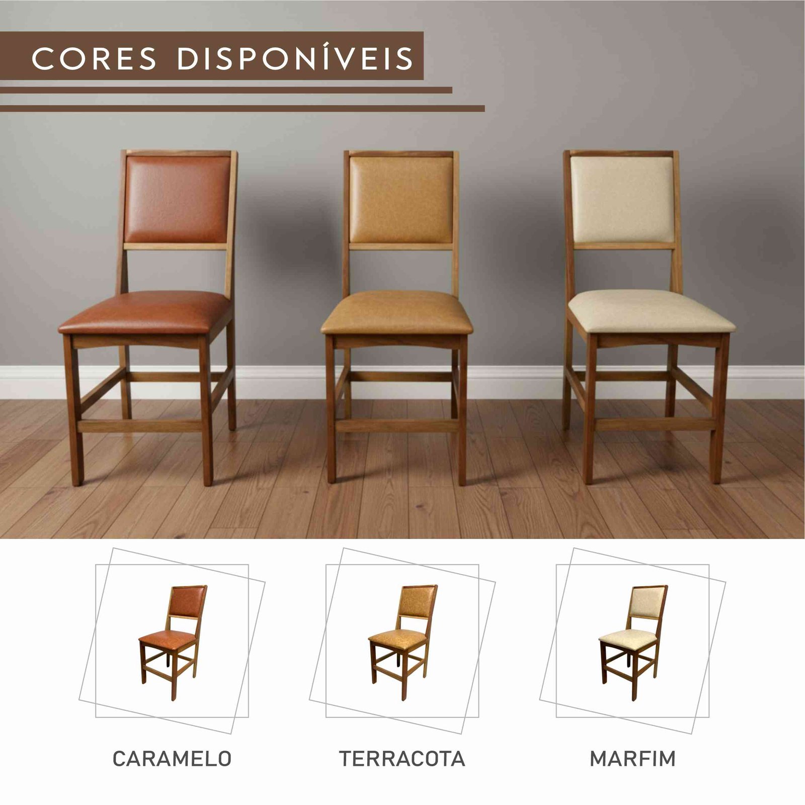 Cadeira Macedônia de Madeira Maciça de Demolição Assento e Encosto de Courvin Almofadado