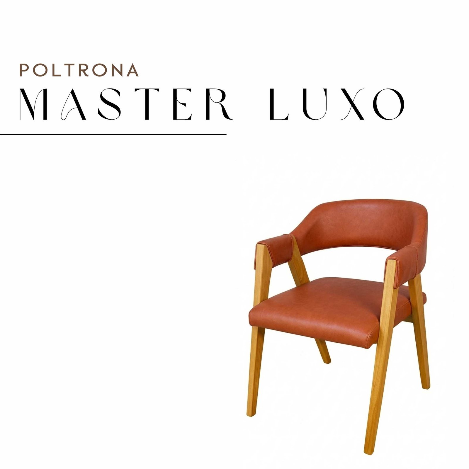 Poltrona Master Luxo de Couro e Madeira Maciça de Demolição