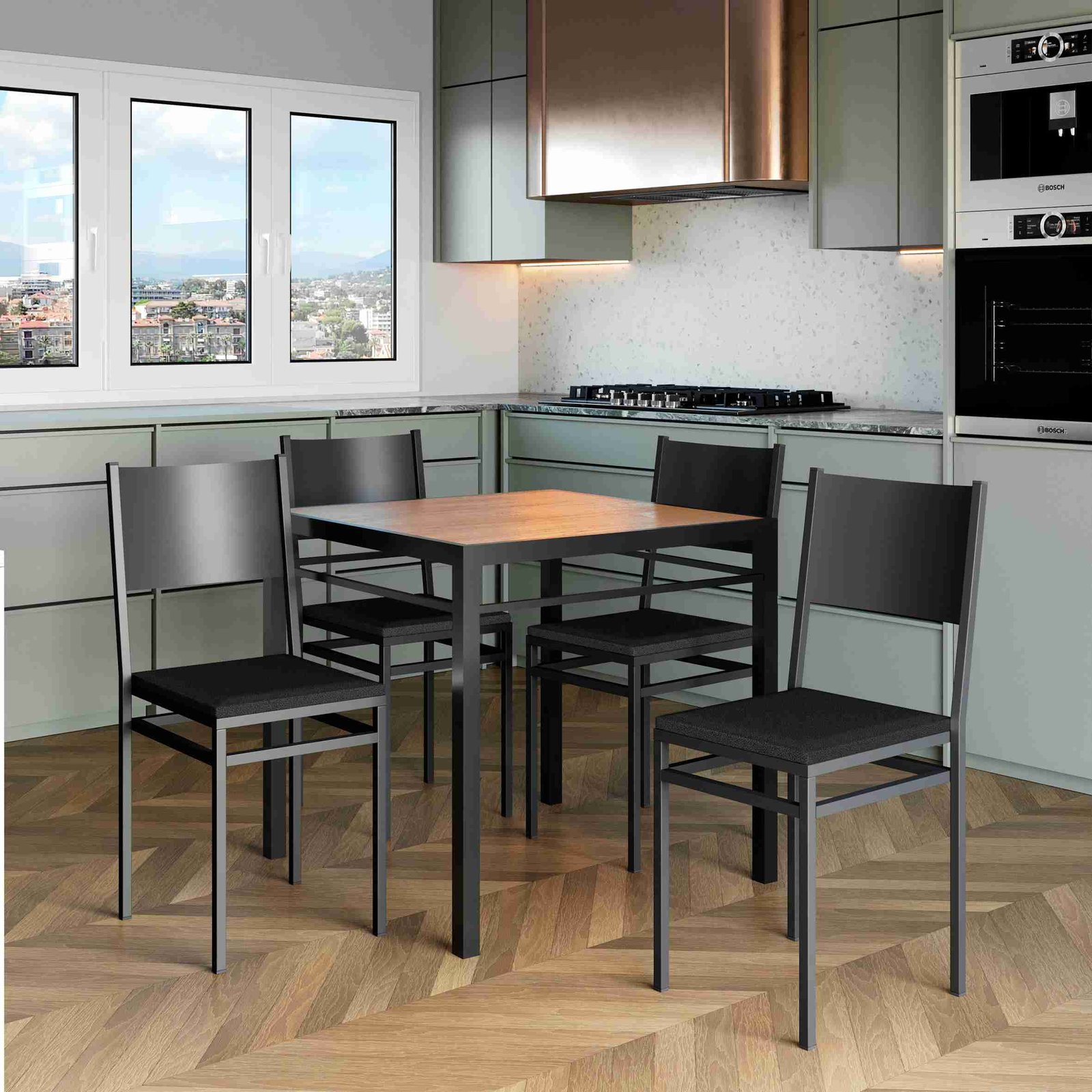 Cadeira Beirute em Aço com pintura Eletrostática Assento em Corino - Imagem 7