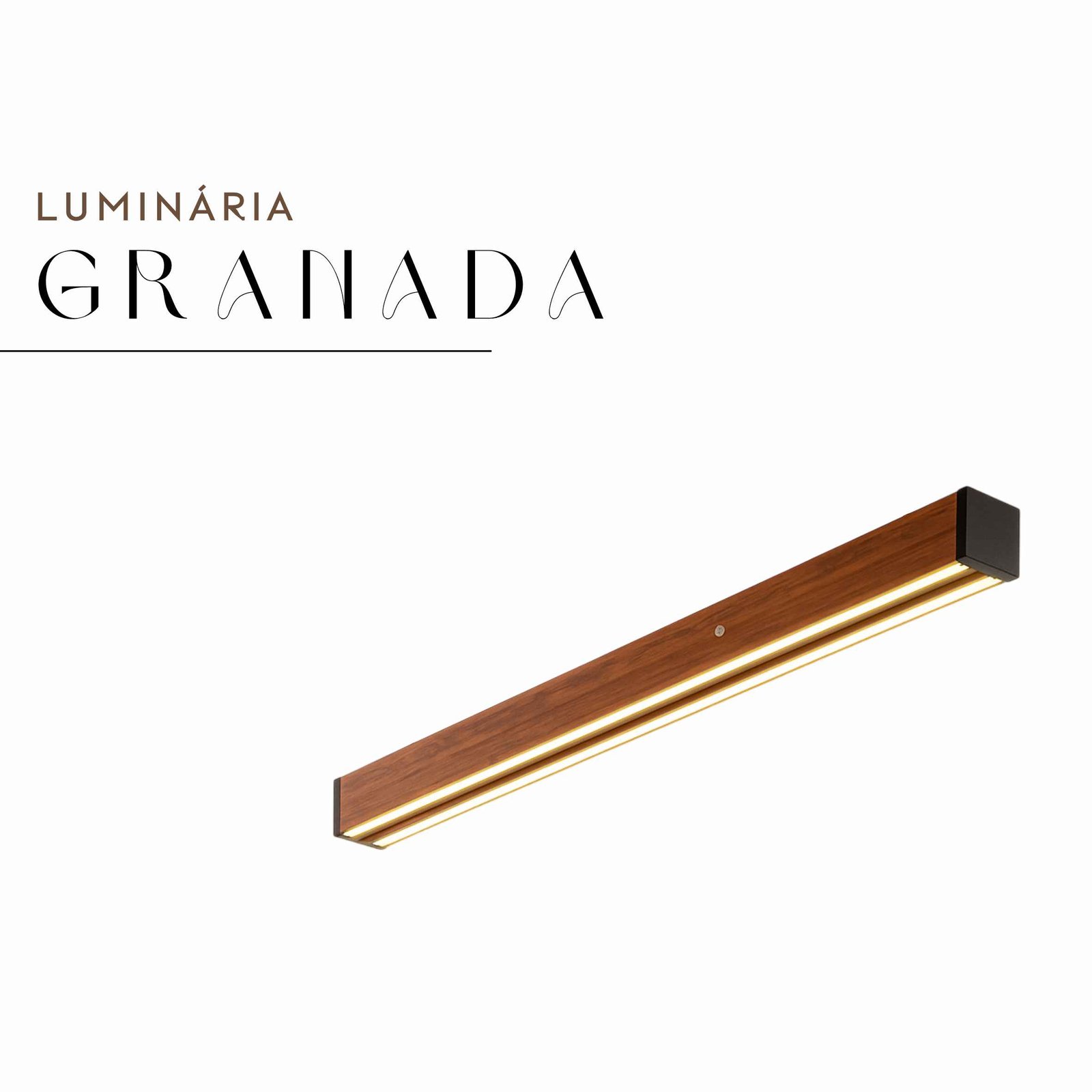 Luminária Led Granada 36w 4000lm Bivolt de Madeira Maciça Rústica de Demolição