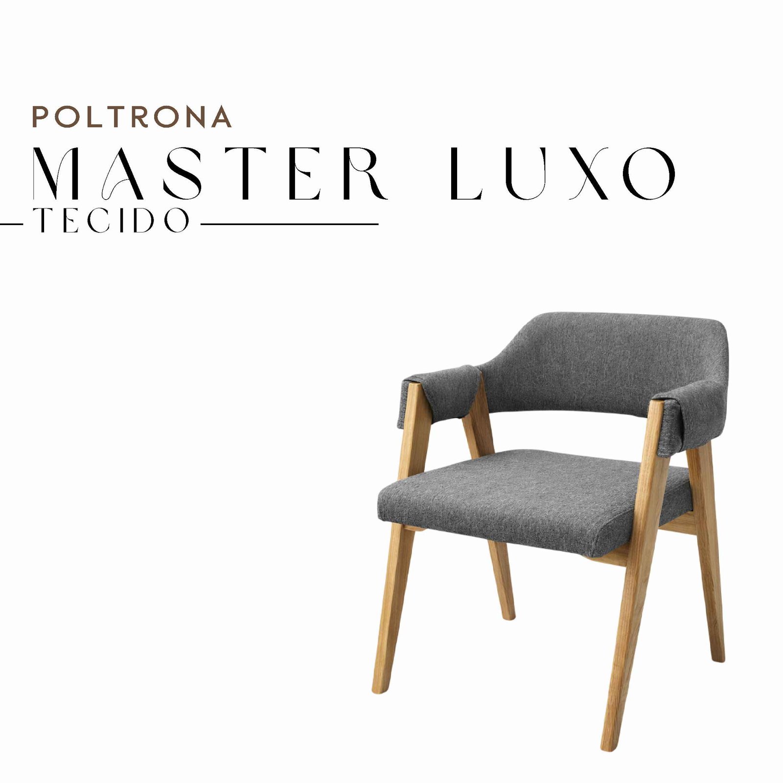 Poltrona Master Luxo de Tecido e Madeira Maciça de Demolição