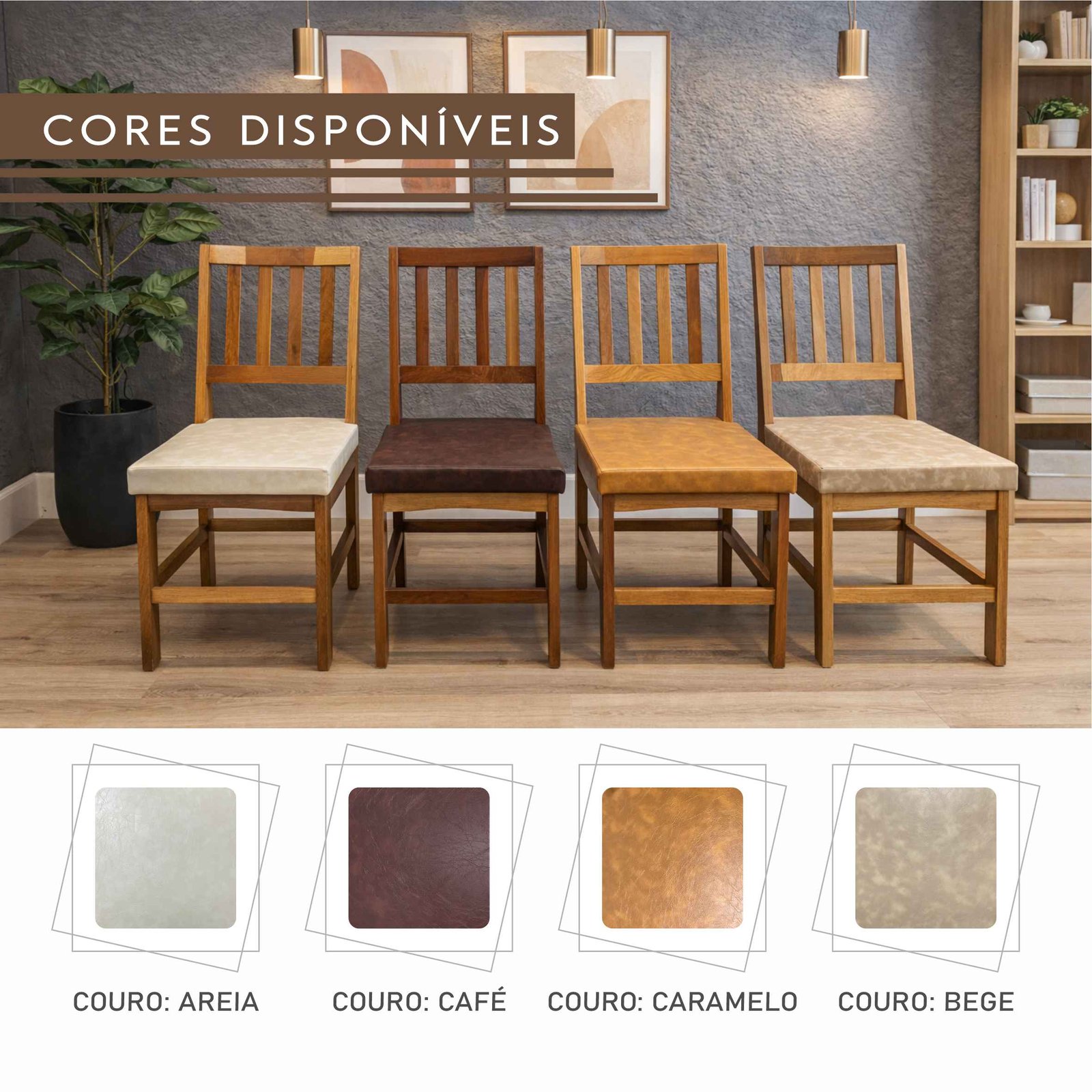 Cadeira Bela Maaster de Madeira Maciça de Demolição Assento de Couro Sintético