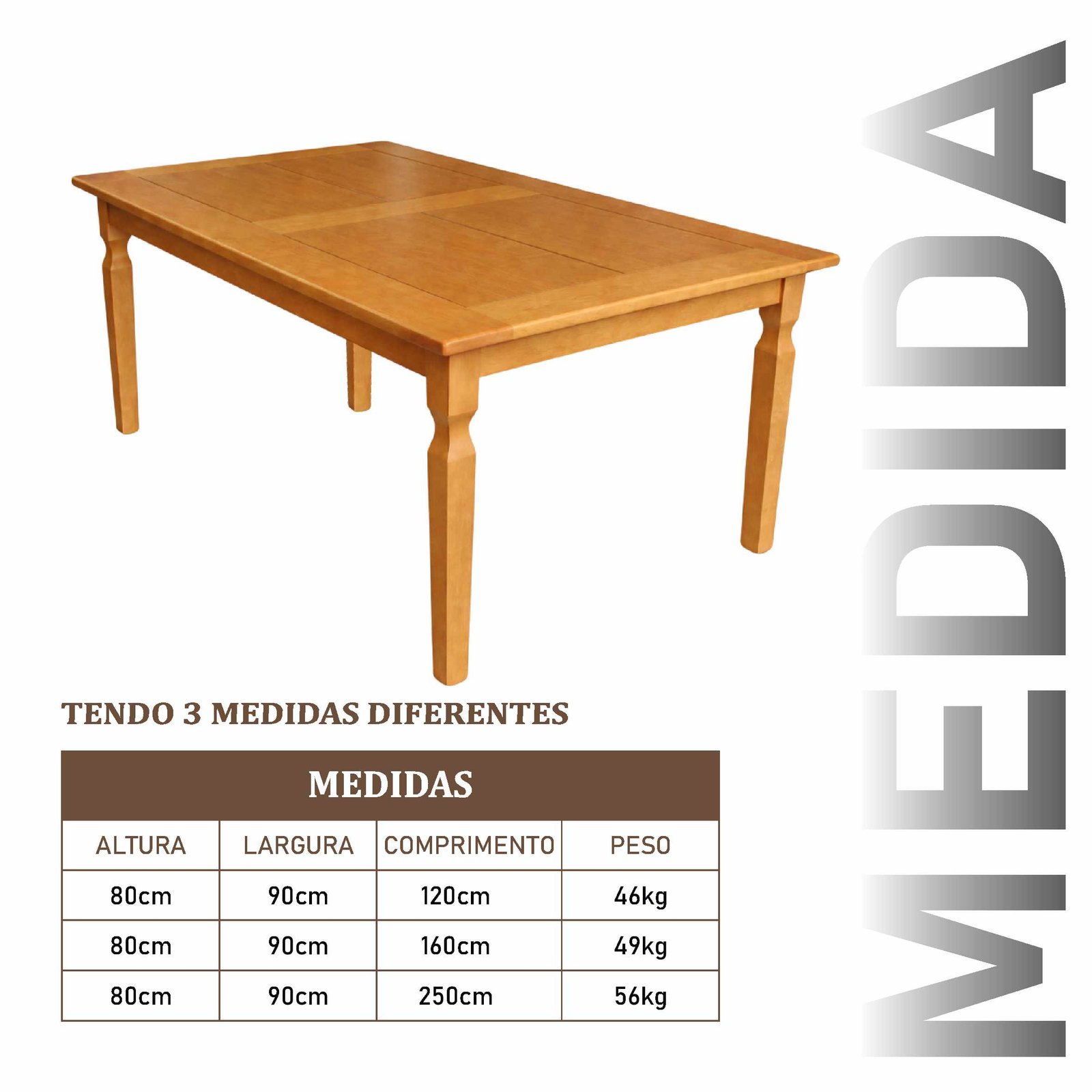 Mesa Mineirinha de 160cm de Madeira Maciça Rústica de Demolição